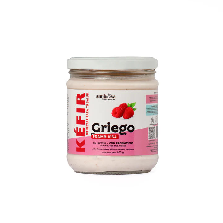 Kefir griego con frambuesa 400g Simbiose