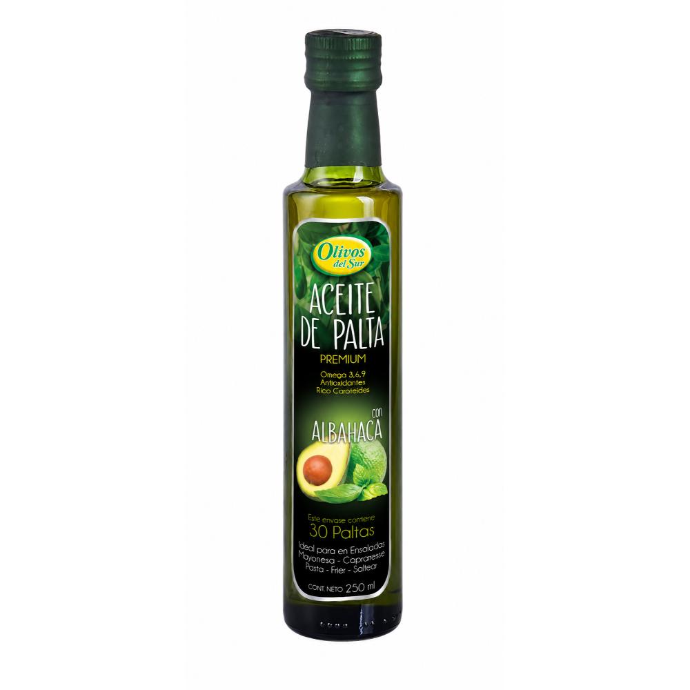 Aceite de Palta con Albahaca 250 Ml. | Olivos del Sur