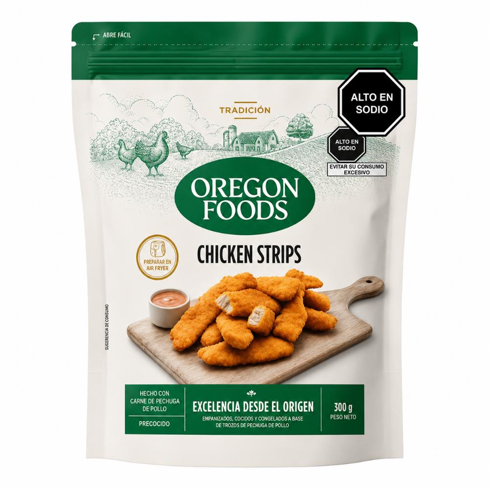 Chicken Strips Precocido 300 Gr. | Oregon Foods
