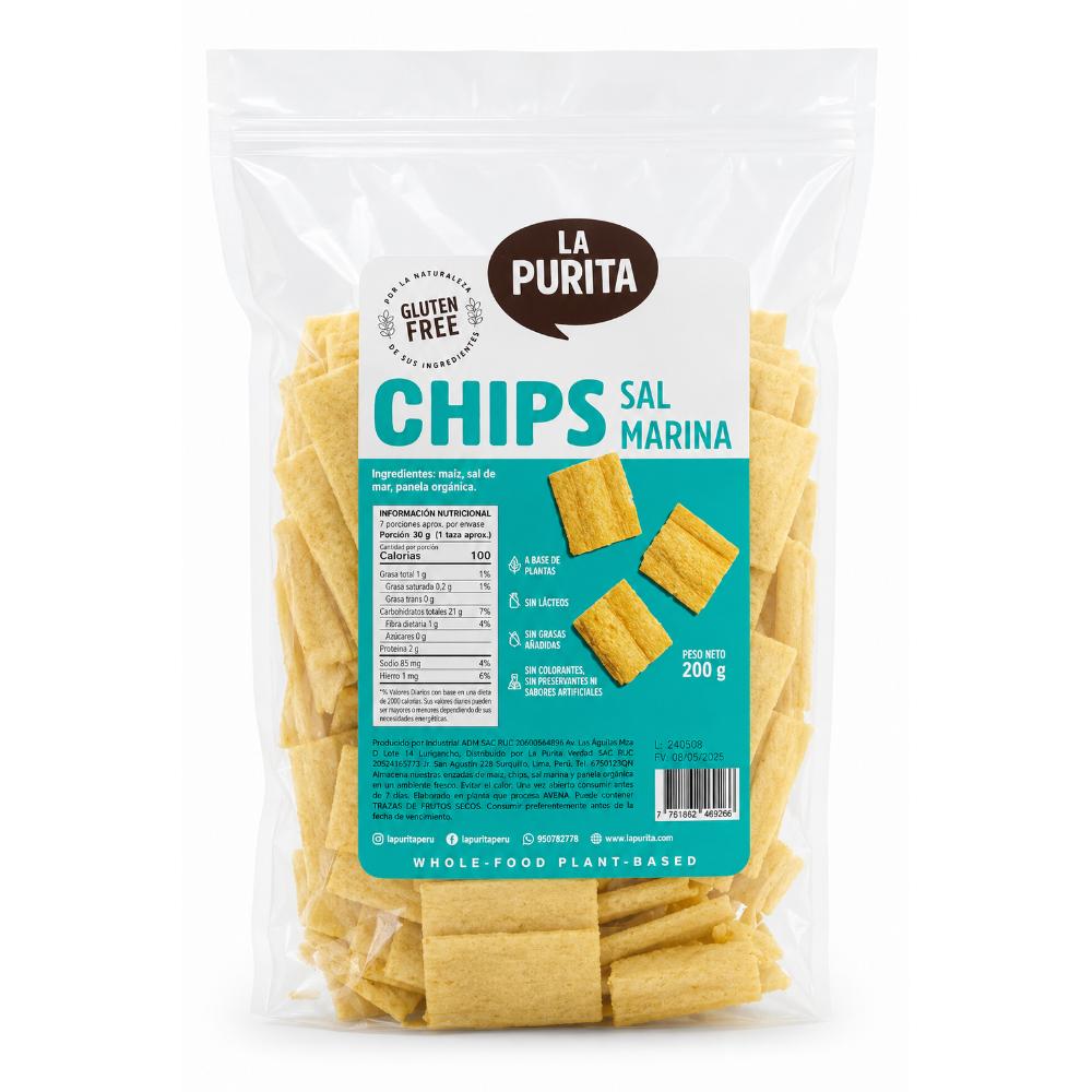 Chips de Maíz Sal Marina 200 Gr. | La Purita
