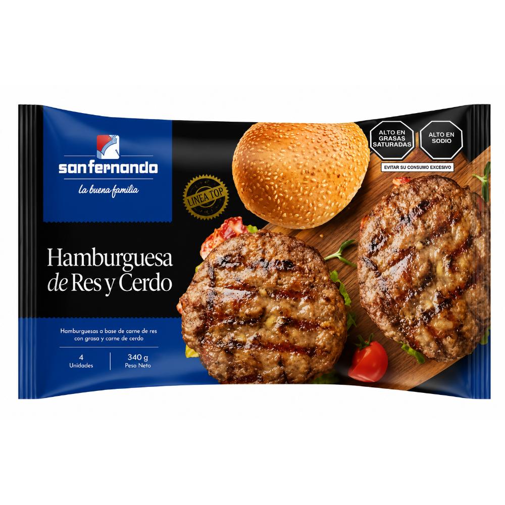 Hamburguesa de Res Top 340 Gr. 04 Und. | San Fernando