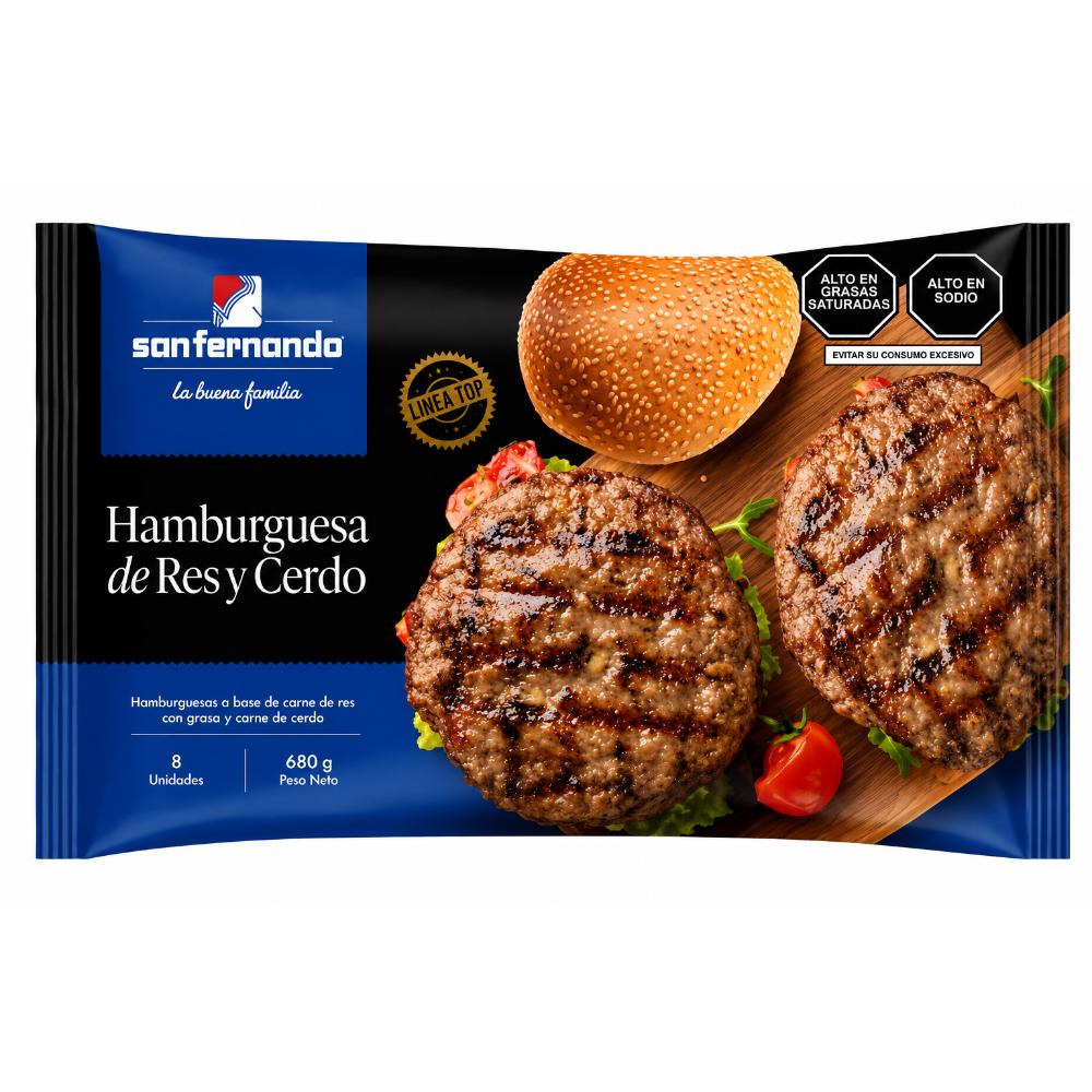 Hamburguesa de Res Top 680 Gr. 08 Und. | San Fernando
