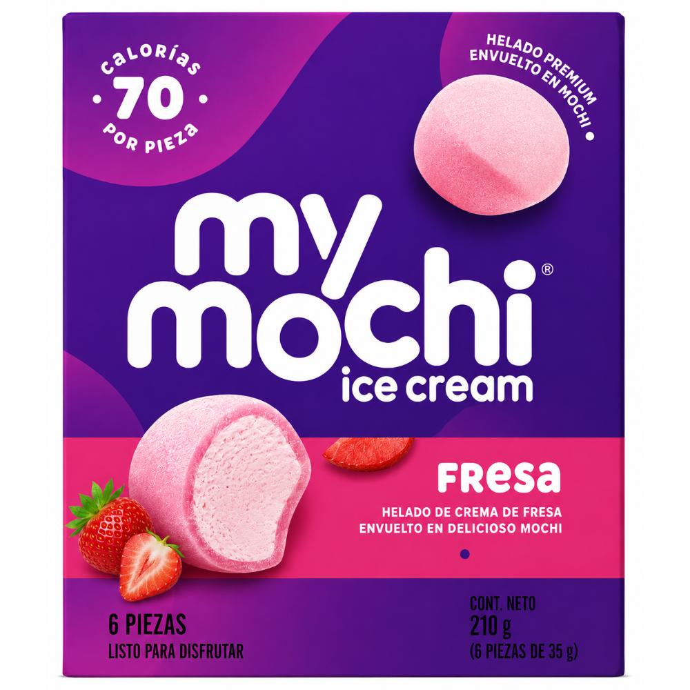 Helado de Fresa cubierto con Mochi 6 Unds. | My Mochi