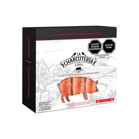 Chorizo Miel de maple con tocino La Charcuteria de lima 500g
