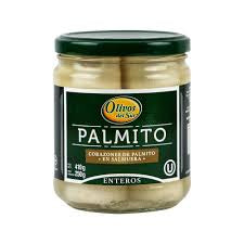 Palmito entero frasco 410 Gr vidrio Olivos del Sur