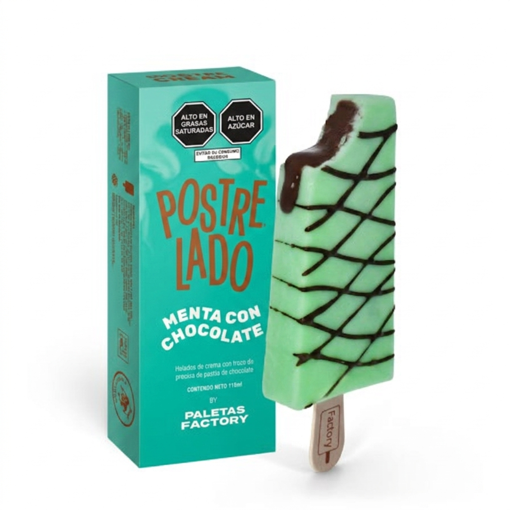 Paleta Menta de chocolate 130g Postrelado