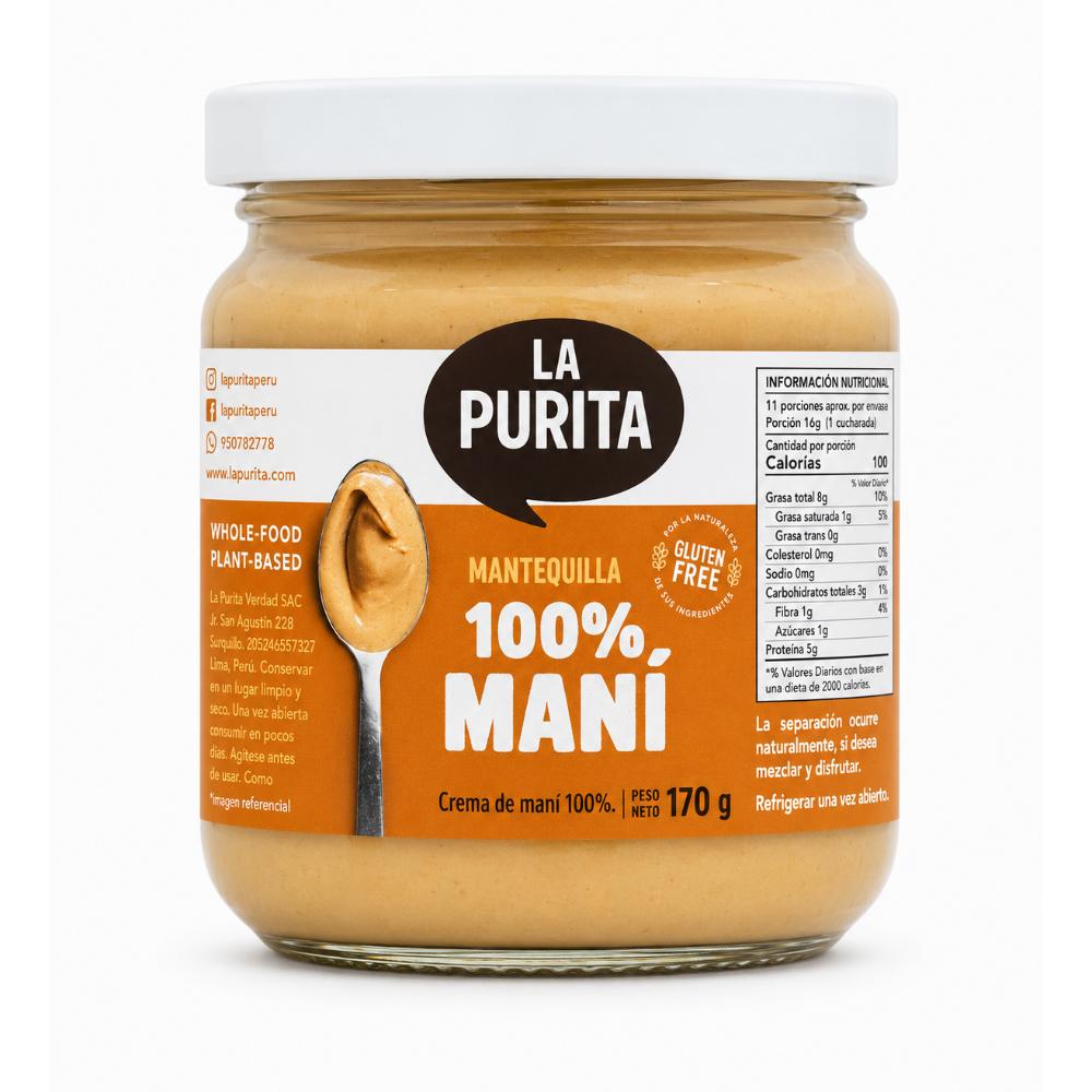 Mantequilla de Maní 100% 170 Gr. |  La Purita