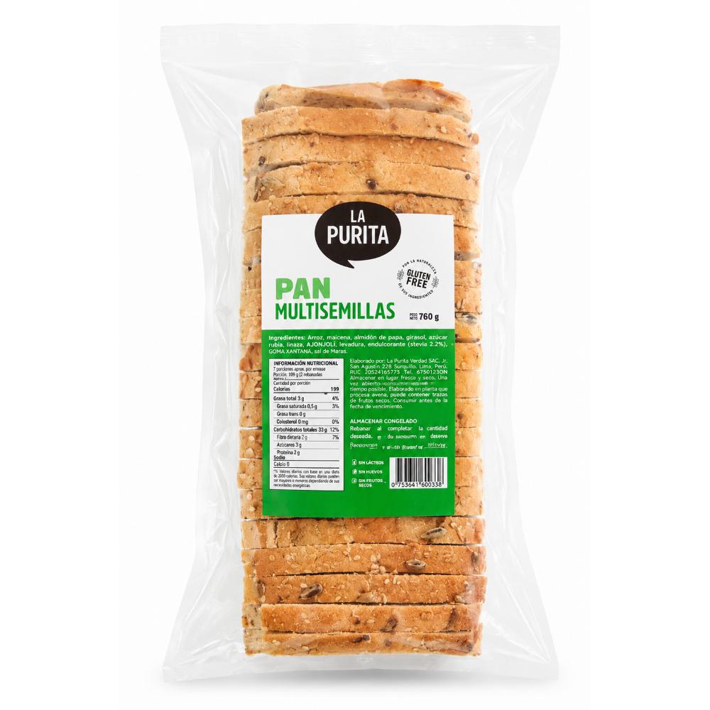 Pan de Semillas Sin Gluten 760 Gr. -  La Purita