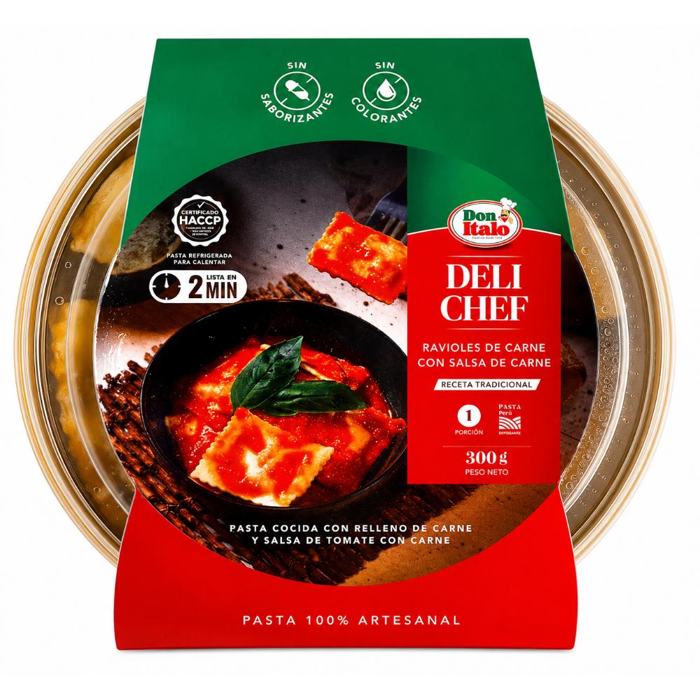 Ravioles de Carne con Salsa de Carne Deli Chef 300 Gr. | Don Ítalo