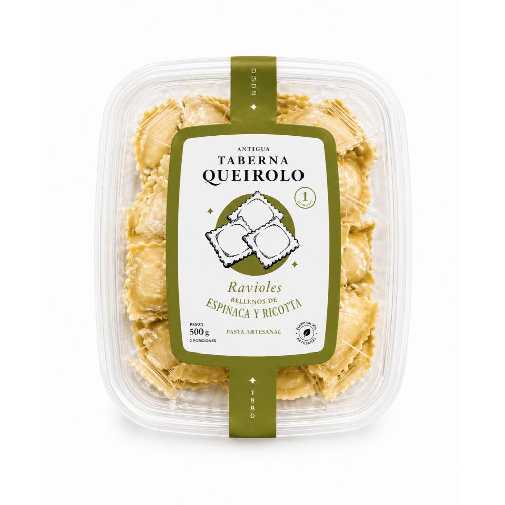Ravioles integrales Espinaca y Ricota 500g | Antigua Taberna Queirolo