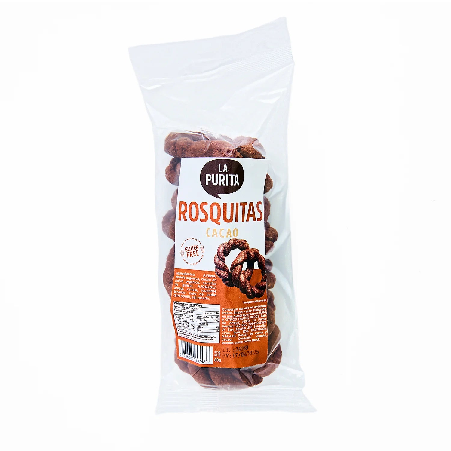 Rosquitas avena y cacao 80g La Purita