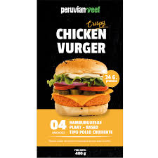 Chicken Vurger Crispy 4 unds Peruvian Veef