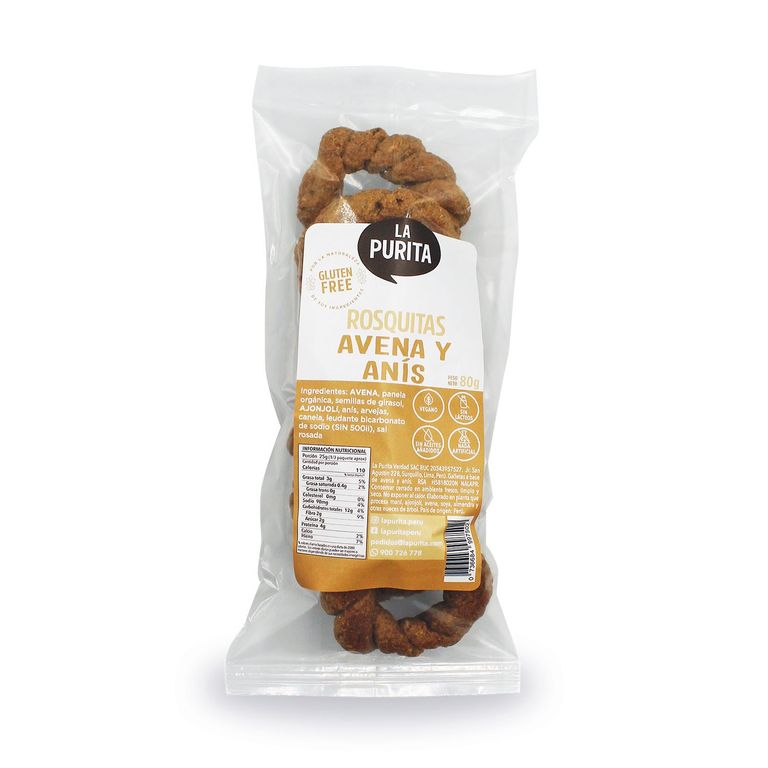 Rosquitas Avena y Anis 80g La Purita
