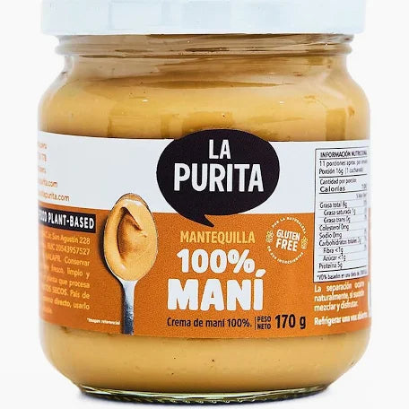 Mantequilla de mani 100% 170g La Purita