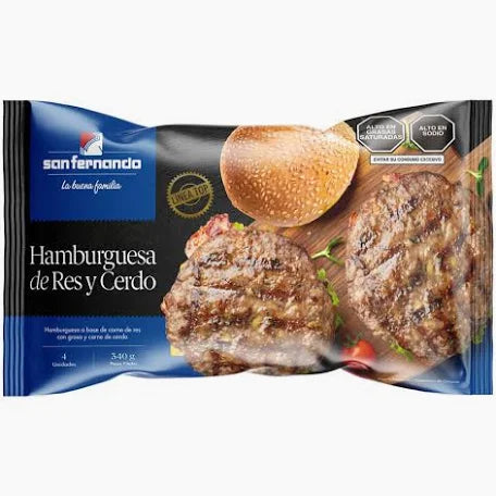 Hamburguesa de res top 340g 04und San Fernando